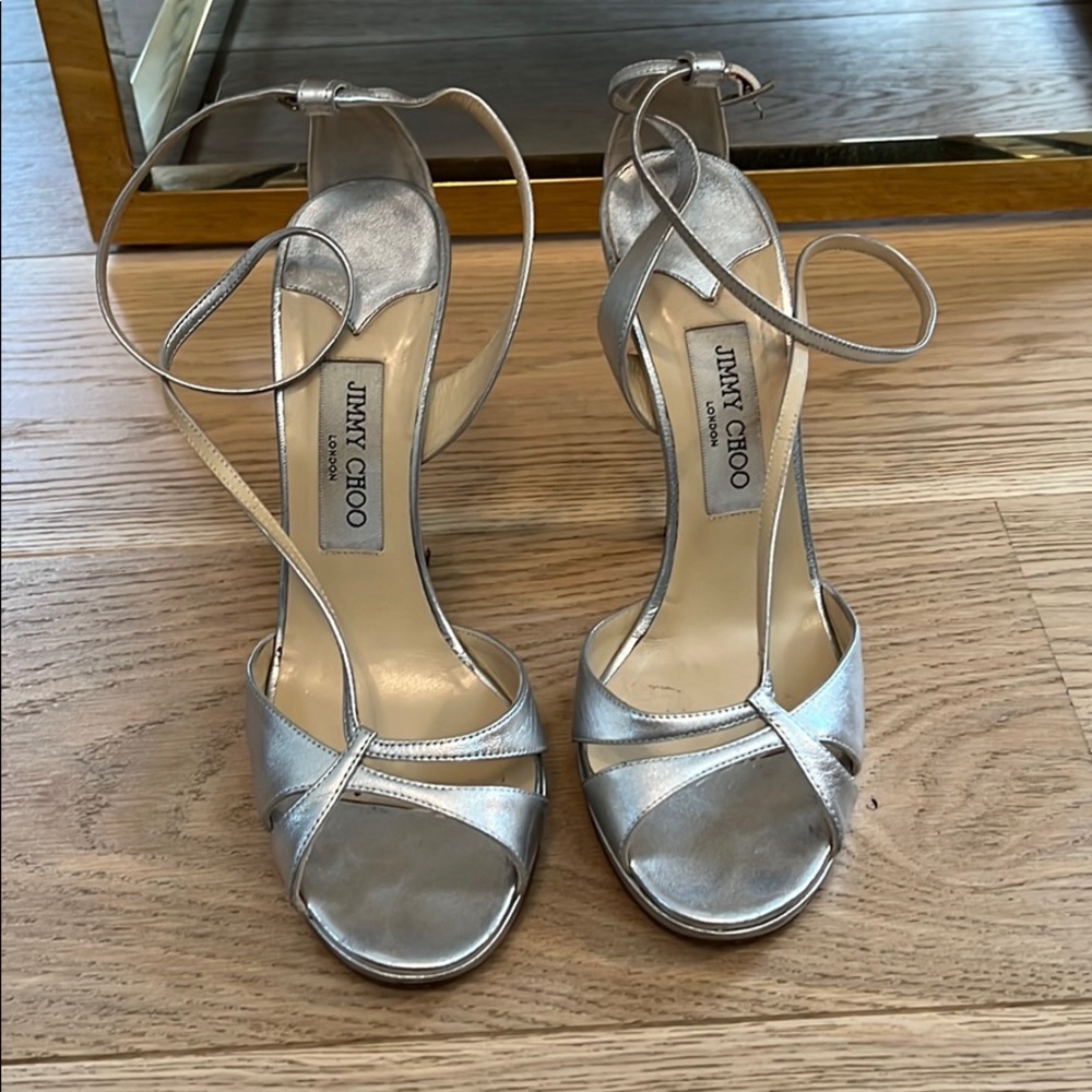 Jimmy Choo Silver Sandals